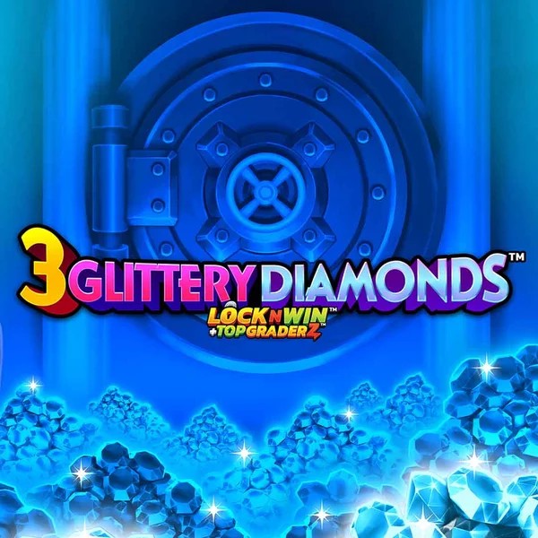 Official Slots logo: 3 Glittery Diamonds by PearFiction Studios at Leprezone Casino